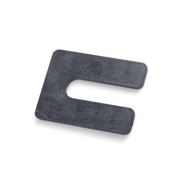 Glazelock 1/4" 4"L x 3"W 7/8" Slot, Square Horseshoe Plastic Flat Shims Solid Black 400pc/box GLZ24